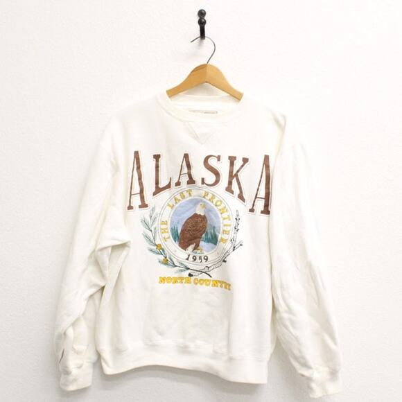 Vintage Alaska The Last Frontier Bald Eagle Sweatshirt Medium - Picture 1 of 11